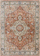 Lamoni Traditional Burnt Orange Area Rug