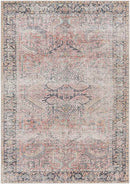 Glidden Traditional Dusty Coral Washable Area Rug