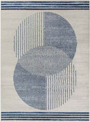 Lakin Modern Navy Blue Area Rug
