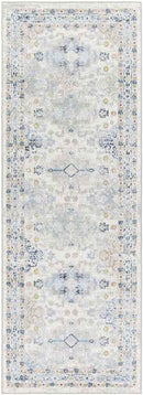 Lynch Traditional Light Blue Washable Area Rug