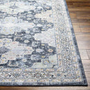 Lynch Traditional Dark Blue Washable Area Rug