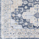 Lynch Traditional Dark Blue Washable Area Rug