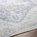 Nora Traditional Light Gray Washable Mandala Area Rug