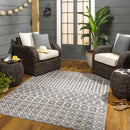 St Mary Global Smoke Gray/Off-White Area Rug