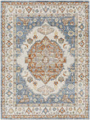 Edgerton Traditional Burnt Orange Washable Area Rug