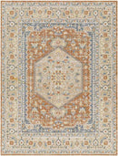 Edmond Traditional Burnt Orange Washable Area Rug