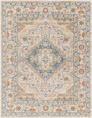 Ellinwood Traditional Oatmeal/Rust Washable Area Rug