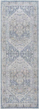 Emmett Traditional Navy Blue Washable Area Rug