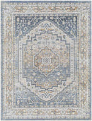 Emmett Traditional Navy Blue Washable Area Rug