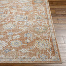 Erlanger Traditional Burnt Orange Washable Area Rug