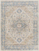 Estill Traditional Beige Washable Area Rug