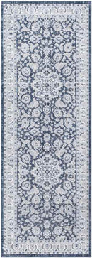 Trimble Traditional Ink Blue Washable Area Rug