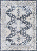 Valeria Traditional Ink Blue Washable Area Rug