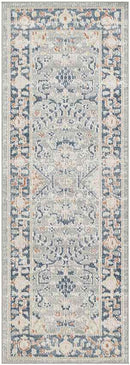 Webber Traditional Pale Blue Washable Area Rug