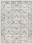Webber Traditional Pale Blue Washable Area Rug