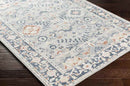Webber Traditional Pale Blue Washable Area Rug