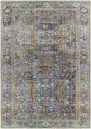West Lucas Traditional Navy Washable Area Rug