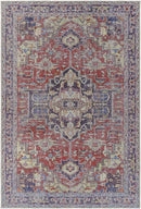 Wheatcroft Traditional Dark Red Washable Area Rug
