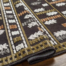 Caneyville Rustic Black Washable Area Rug