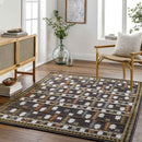 Caneyville Rustic Black Washable Area Rug