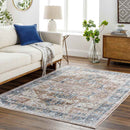 New Cambria Traditional Burnt Orange Washable Area Rug