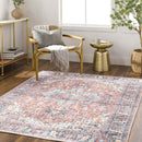 Lorin Traditional Rust Washable Area Rug