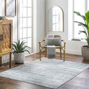Katryna Global Ivory/Slate Gray Washable Area Rug