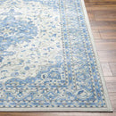 Tomara Traditional Ice Blue Washable Area Rug