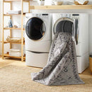 Deeanna Global Light Gray/Black Washable Area Rug