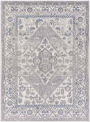 Franisco Traditional Light Gray/Cobalt Area Rug