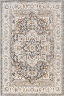 Kortny Traditional Ivory/Dark Brown Area Rug