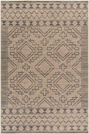 Tekoa Cottage Pecan/Dark Gray Washable Area Rug
