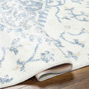 Eman Traditional Denim Blue Washable Area Rug