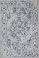 Moya Traditional Navy Blue Washable Area Rug