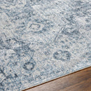 Moya Traditional Navy Blue Washable Area Rug