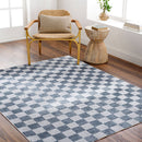Shaquina Modern Navy Blue Washable Area Rug