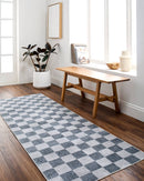 Shaquina Modern Navy Blue Washable Area Rug