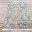 Prentiss Traditional Denim/Sunflower Washable Area Rug