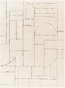 Sheritta Modern Ivory/Black Area Rug