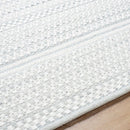 Precious Solid and Border Cream/Charcoal Area Rug