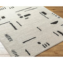 Keyauna Modern Ivory/Black Area Rug