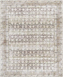 Goldfield Traditional Dark Brown Washable Area Rug