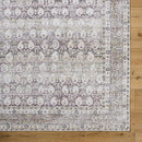 Goldfield Traditional Dark Brown Washable Area Rug