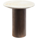 Matther Cream/Dark Brown End Table