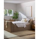 Aris Beige/Brown Upholstered Bed