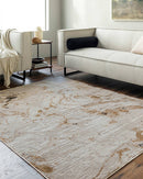 Illiam Modern Light Beige/Mustard Area Rug