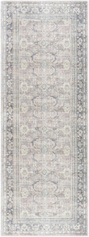 Eran Traditional Light Silver Washable Area Rug