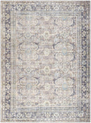 Eran Traditional Light Silver Washable Area Rug