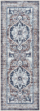 Chelci Traditional Black/Brown Washable Area Rug
