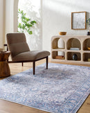 Jessy Traditional Denim Washable Area Rug